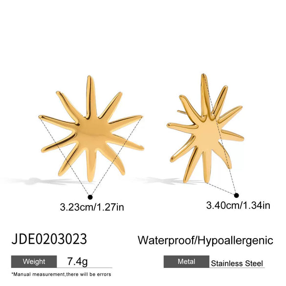 Stainless Steel Geometric Women's Earrings With Electroplating Light Luxury And French Retro Style
