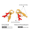 Stainless Steel Geometric Women's Earrings With Electroplating Marine Series Small Fish Shell Jewelry Pendants Light Luxury Style