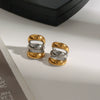 Stainless Steel Geometric Women's Three Layer Ear Clip Jewelry With Gold And Silver Color Matching And Electroplating Treatment