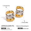 Stainless Steel Geometric Women's Three Layer Ear Clip Jewelry With Gold And Silver Color Matching And Electroplating Treatment