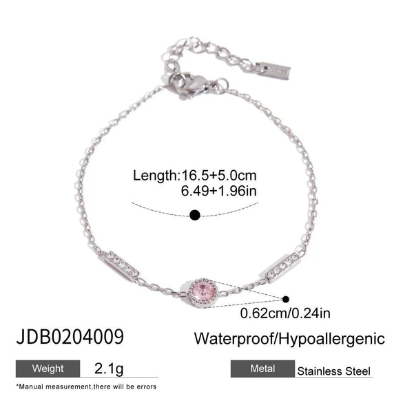 Stainless Steel Geometric Zircon Bracelet Electroplated Light Luxury Highgrade Jewelry