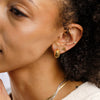 Stainless Steel Geometric Zircon Earrings Electroplated Jewelry For Women