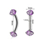 Stainless Steel Geometric Zircon Eyebrow Nails And Ear Cartilage Nails