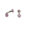 Stainless Steel Geometric Zircon Eyebrow Nails And Ear Cartilage Nails