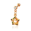 Stainless Steel Geometric Zircon Pendant Electroplating Fashion Earrings