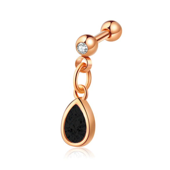 Stainless Steel Geometric Zircon Pendant Electroplating Fashion Earrings