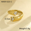 Stainless Steel Geometric Zircon Ring Electroplated Highend Hand Jewelry