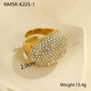 Stainless Steel Geometric Zircon Ring Electroplated Highend Hand Jewelry