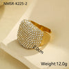 Stainless Steel Geometric Zircon Ring Electroplated Highend Hand Jewelry