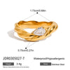 Stainless Steel Geometric Zircon Ring Electroplated Jewelry For Women
