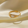 Stainless Steel Geometric Zircon Women's Ring Jewelry