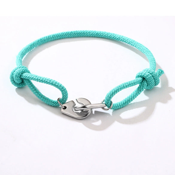 Stainless Steel Geometry Style Electroplated Ship Anchor And Rudder Adjustable Bracelet For Unisex