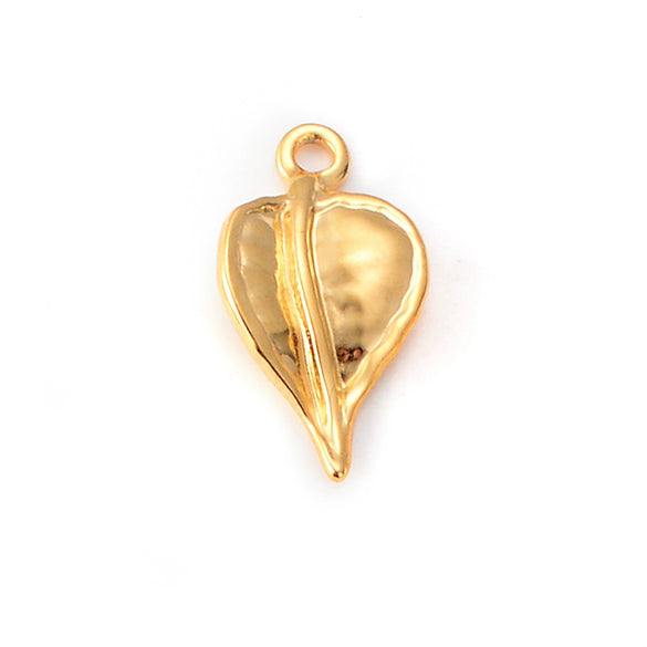 Stainless Steel Ginkgo Leaf And Pepper Leaves Flower Pendant Jewelry With Electroplating Treatment