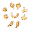 Stainless Steel Ginkgo Leaf And Pepper Leaves Flower Pendant Jewelry With Electroplating Treatment