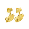 316L Stainless Steel Ginkgo Leaf Women's Exaggerated Highend Fashion Electroplated Geometric Earrings
