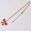 Wholesale Jewelry Casual Elegant Bow Knot 304 Stainless Steel Glass Beads Gold Plated Braid Pendant Necklace