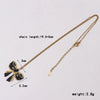 Wholesale Jewelry Casual Elegant Bow Knot 304 Stainless Steel Glass Beads Gold Plated Braid Pendant Necklace