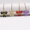 Wholesale Jewelry Casual Elegant Bow Knot 304 Stainless Steel Glass Beads Gold Plated Braid Pendant Necklace
