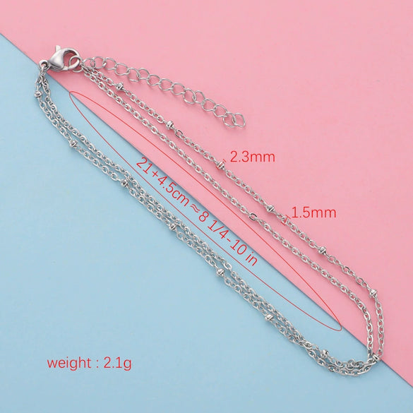 Stainless Steel Glossy Bead Bracelet And Foot Chain Jewelry Accessories Electroplated Diy Fashion Simple