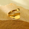 Stainless Steel Glossy Geometric Open Ring Electroplated Minimalist Women's