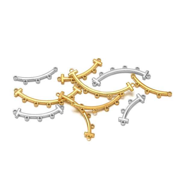 Stainless Steel Glossy Geometric Welding Multiring Jewelry Connector For Earrings Necklace Bracelet