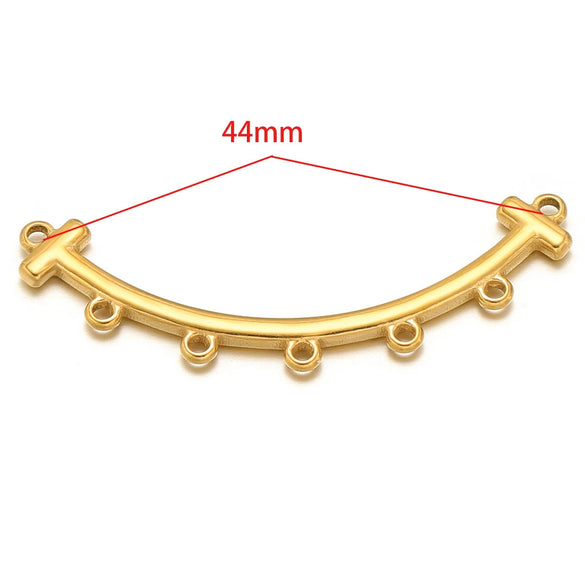 Stainless Steel Glossy Geometric Welding Multiring Jewelry Connector For Earrings Necklace Bracelet