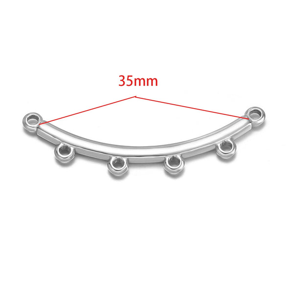Stainless Steel Glossy Geometric Welding Multiring Jewelry Connector For Earrings Necklace Bracelet