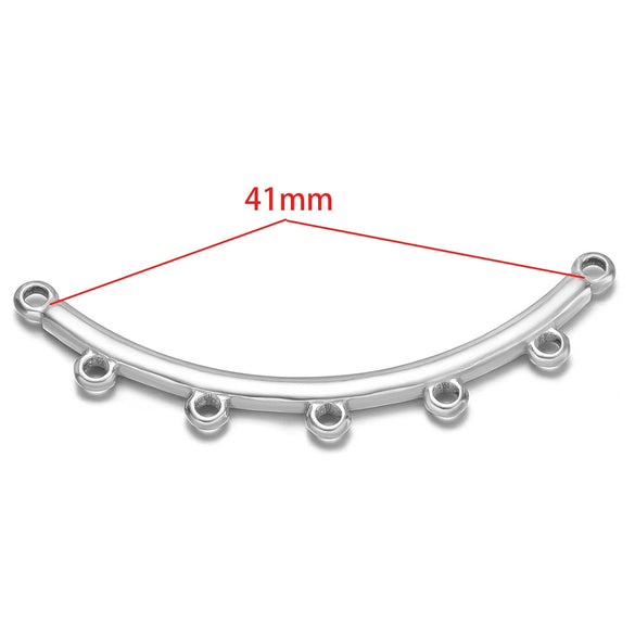 Stainless Steel Glossy Geometric Welding Multiring Jewelry Connector For Earrings Necklace Bracelet