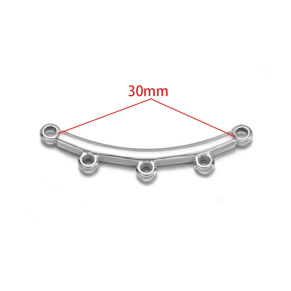 Stainless Steel Glossy Geometric Welding Multiring Jewelry Connector For Earrings Necklace Bracelet