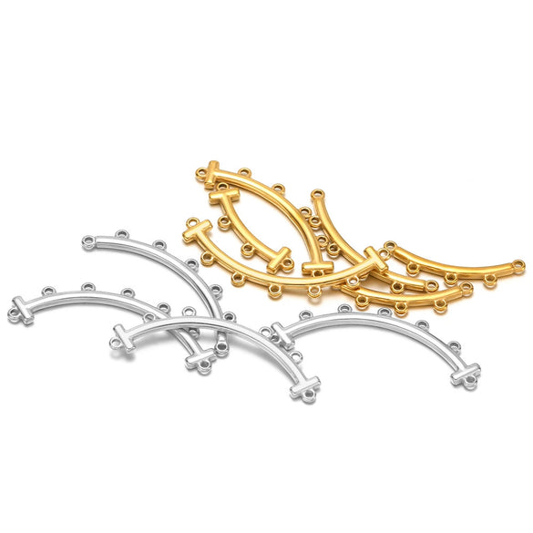 Stainless Steel Glossy Geometric Welding Multiring Jewelry Connector For Earrings Necklace Bracelet