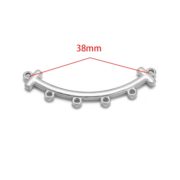 Stainless Steel Glossy Geometric Welding Multiring Jewelry Connector For Earrings Necklace Bracelet