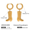 Stainless Steel Glow Boots Pendant Earrings Electroplated Unisex Jewelry