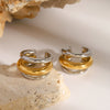 Stainless Steel Gold And Silver Contrast Electroplated Women's Fashion Earrings