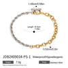 Stainless Steel Gold And Silver Contrast Twist Necklace Electroplating Jewelry For Women