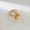 Stainless Steel Gold Beads Three Layer Design Electroplated Geometric Fashion Ring Accessories