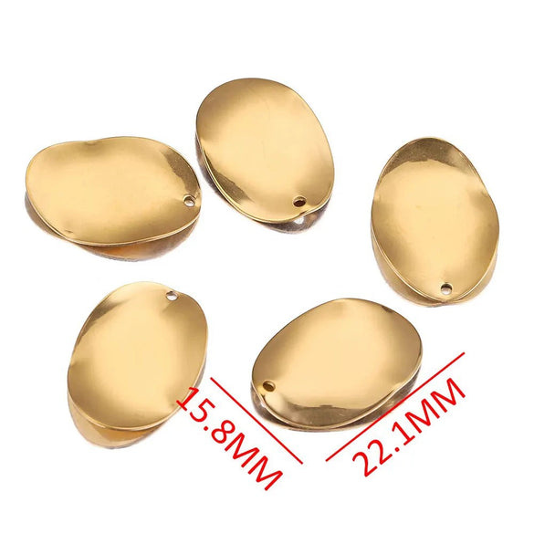 Stainless Steel Gold Electroplated Deformed Uneven Sequin Round Earrings Jewelry Accessories