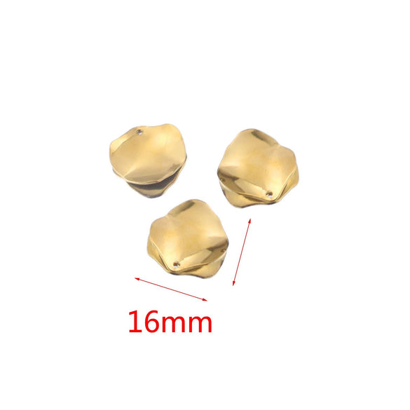 Stainless Steel Gold Electroplated Deformed Uneven Sequin Round Earrings Jewelry Accessories