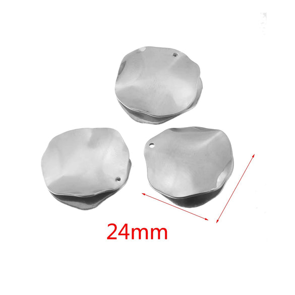 Stainless Steel Gold Electroplated Deformed Uneven Sequin Round Earrings Jewelry Accessories