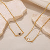 Stainless Steel Gold Electroplated Devil's Eye Microinlaid Zircon Necklace Unisex Retro Jewelry
