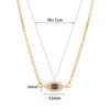 Stainless Steel Gold Electroplated Devil's Eye Microinlaid Zircon Necklace Unisex Retro Jewelry
