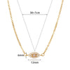 Stainless Steel Gold Electroplated Devil's Eye Microinlaid Zircon Necklace Unisex Retro Jewelry