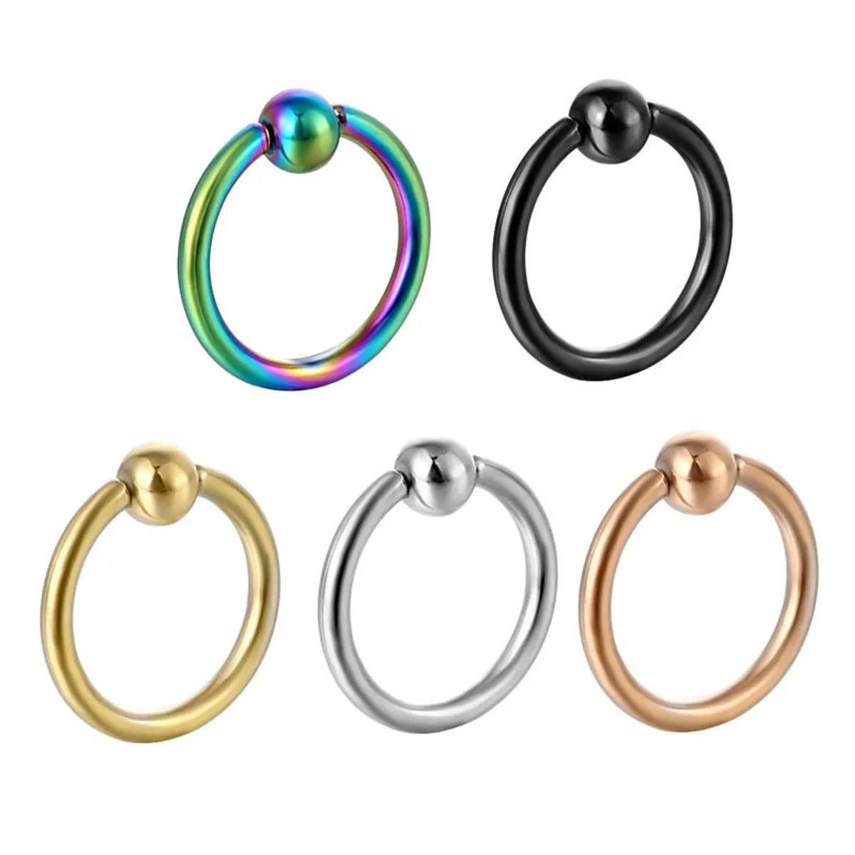 Stainless Steel Gold Electroplating Unisex Nose Pin C Rod Breast Ring Nose Ring