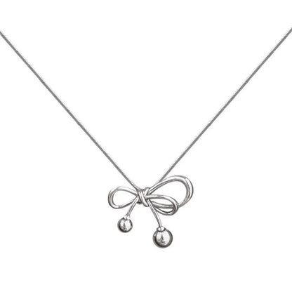 Stainless Steel Gold Plated Casual Simple Style Bow Knot Plating Pendant Necklace