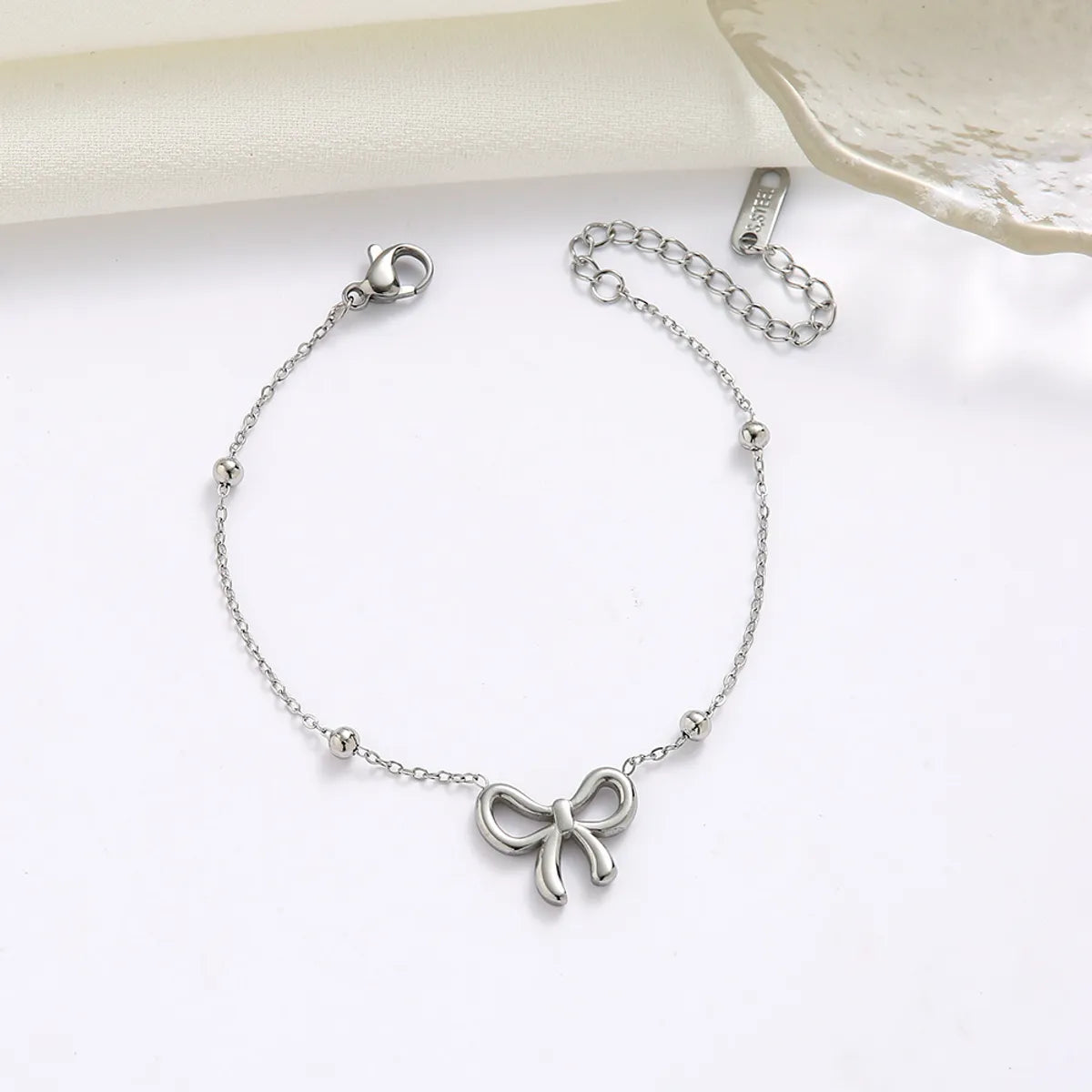 Stainless Steel Gold Plated Casual Sweet Bow Knot Plating Bracelets