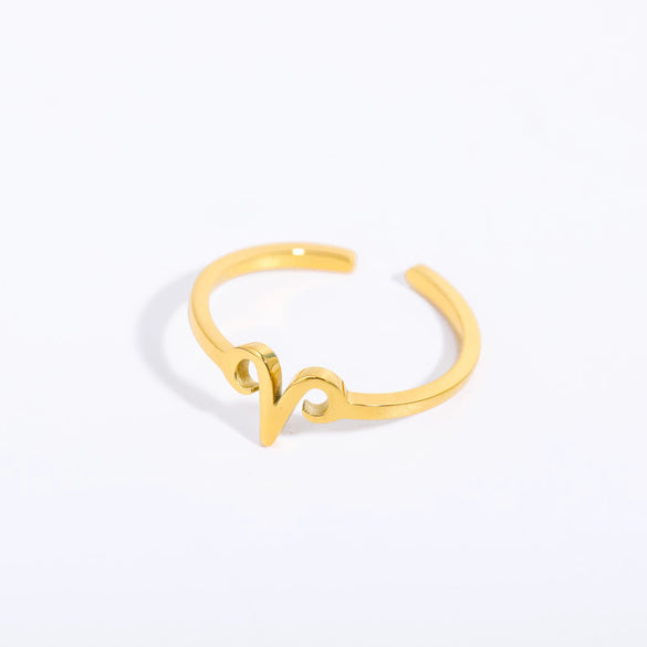 Stainless Steel Gold Plated Constellation Ring Set