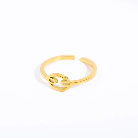 Stainless Steel Gold Plated Constellation Ring Set
