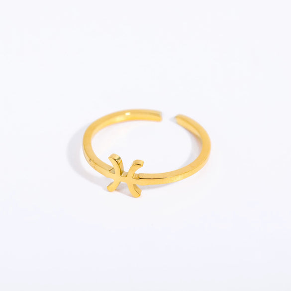 Stainless Steel Gold Plated Constellation Ring Set