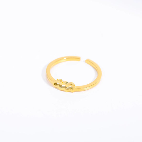 Stainless Steel Gold Plated Constellation Ring Set