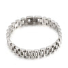 Stainless Steel Gold Plated Detachable Wristband Bracelet With Geometric Design For Unisex
