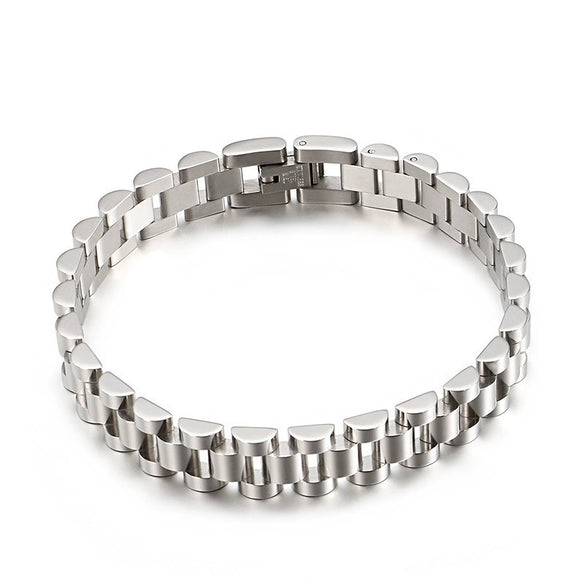 Stainless Steel Gold Plated Detachable Wristband Bracelet With Geometric Design For Unisex
